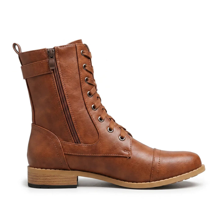 Women's Brown Shiloh Lace Up Mid Boots