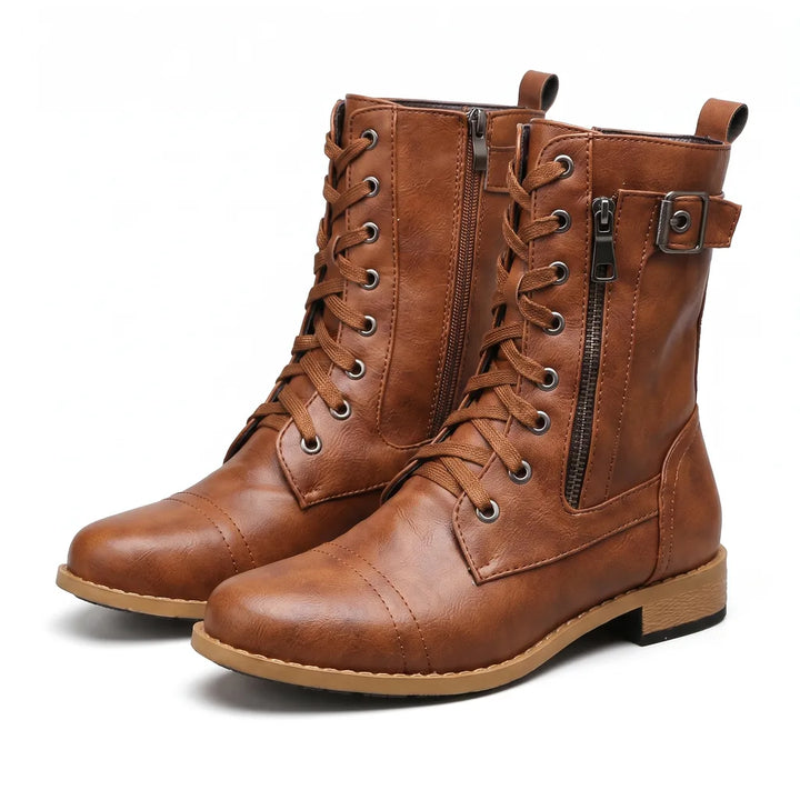 Women's Brown Shiloh Lace Up Mid Boots