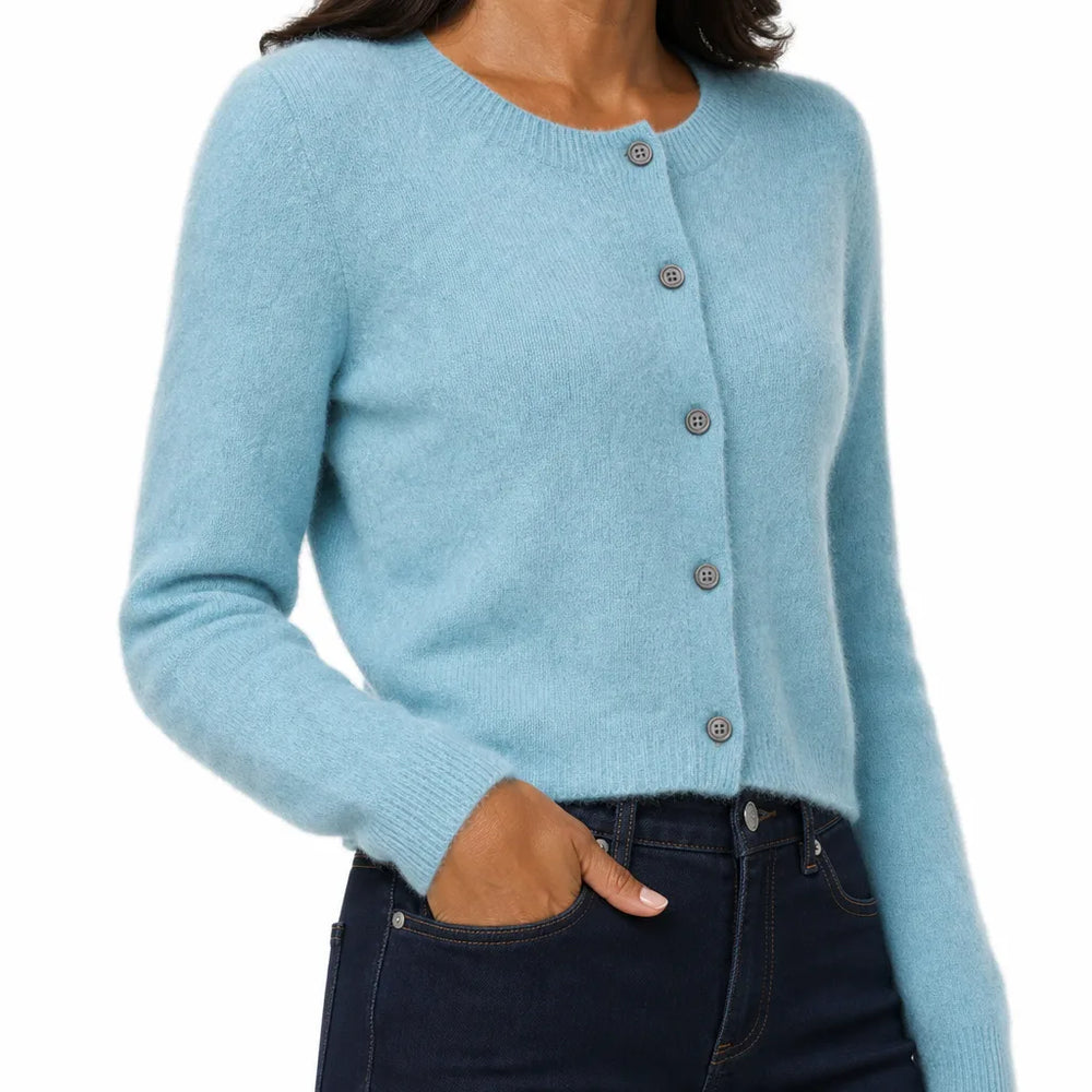 Women's Blue Hugh Wool Knit Cardigan