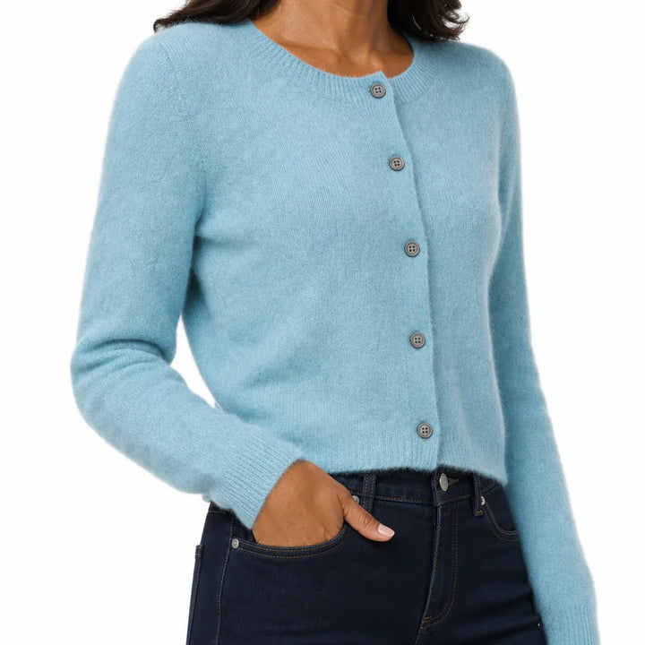 Women's Blue Hugh Wool Knit Cardigan