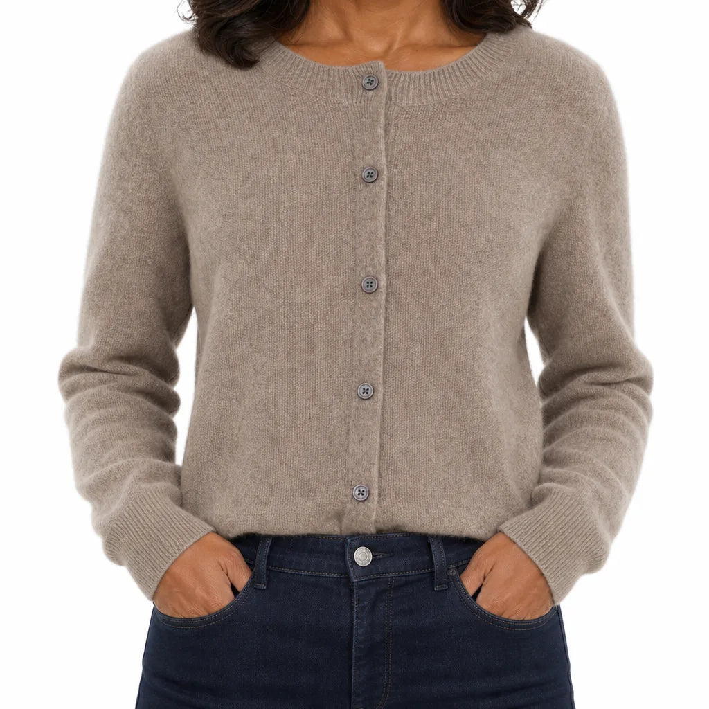 Cecily | Women's Winter Knit Wool Cardigan Sweater - Color:Gray;Size:XS