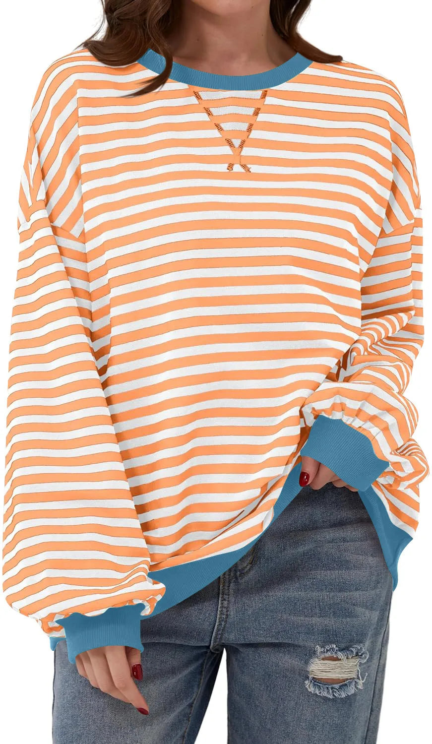 Celia | Women's Oversized Sweatshirt  - Size:XS;Color:Orange