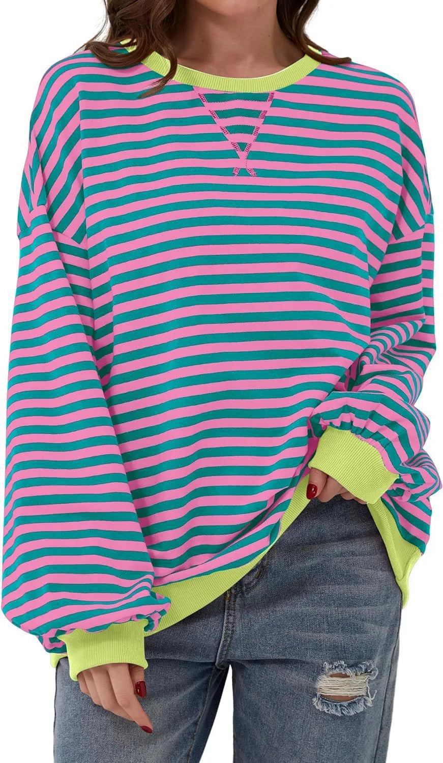 Celia | Women's Oversized Sweatshirt  - Size:XS;Color:Pink