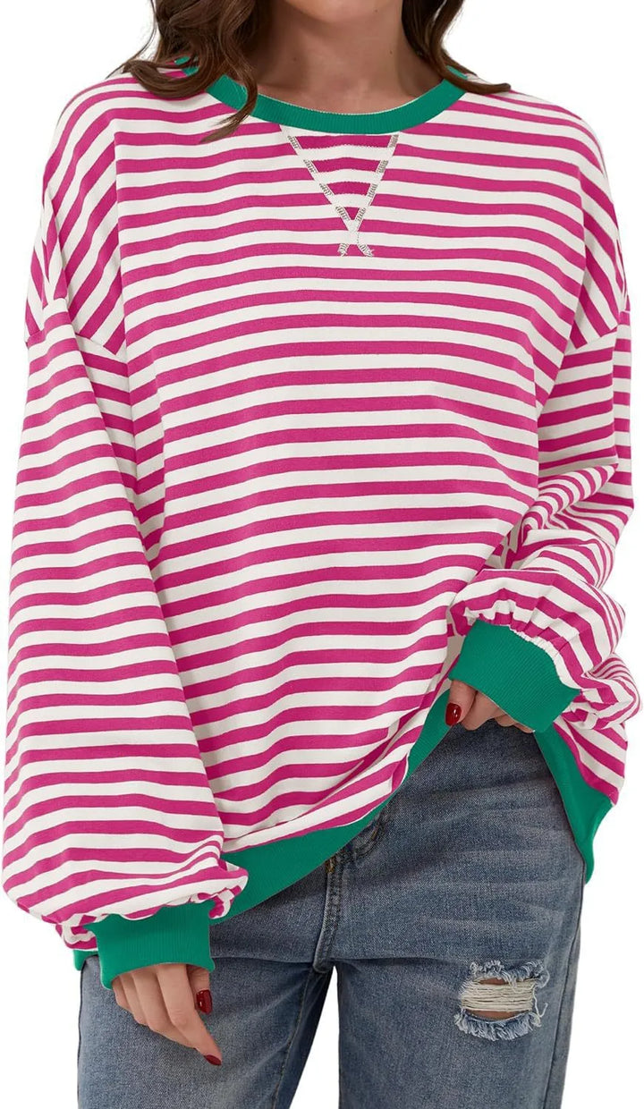 Celia | Women's Oversized Sweatshirt  - Size:XS;Color:Rose Red