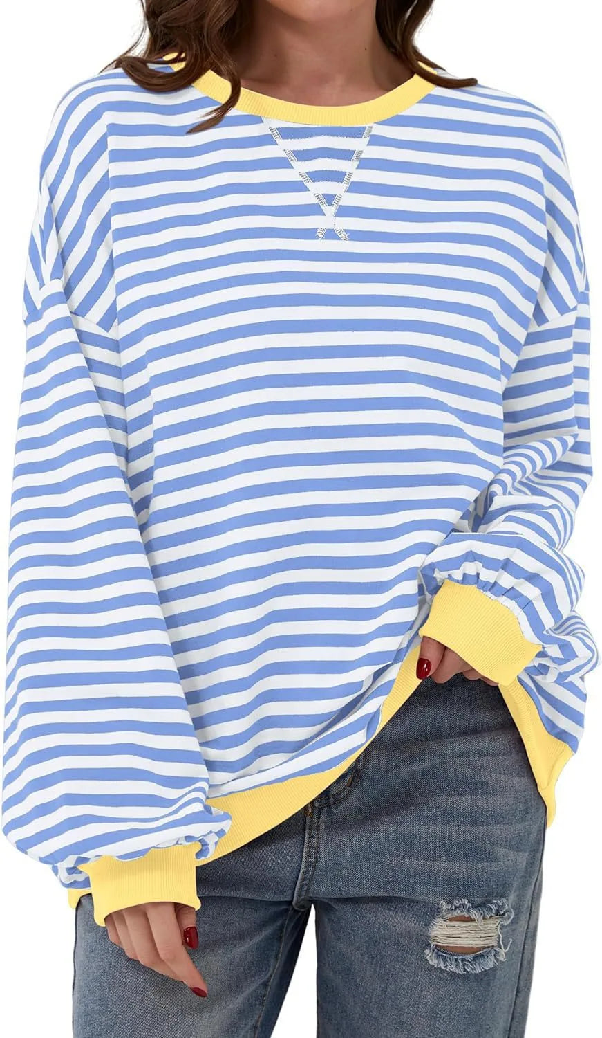 Celia | Women's Oversized Sweatshirt  - Size:XS;Color:Sky Blue