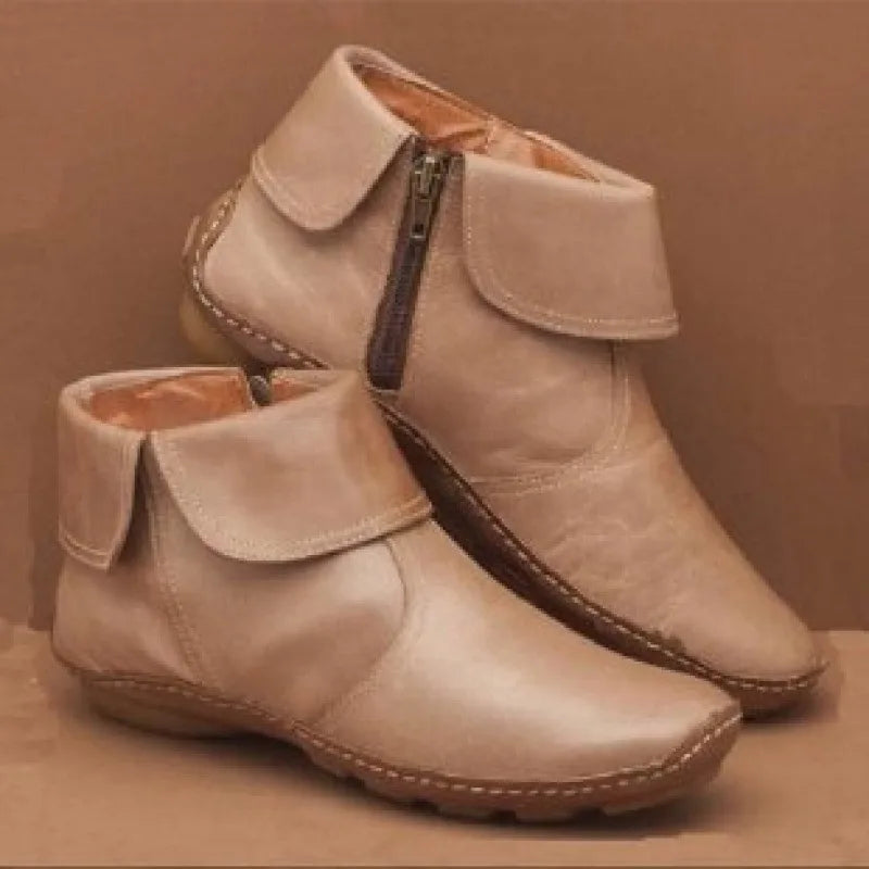 Celine | Women's Orthopedic Waterproof Boots  - Color:Beige;Size:35