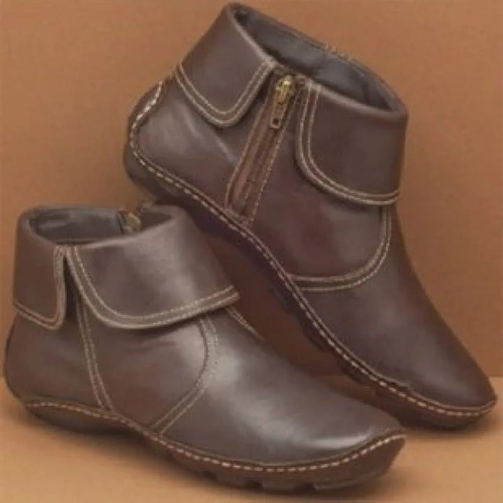 Celine | Women's Orthopedic Waterproof Boots  - Color:Brown;Size:35