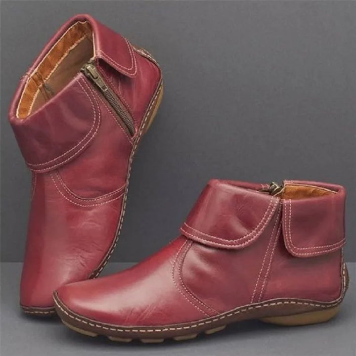 Celine | Women's Orthopedic Waterproof Boots  - Color:Red;Size:35