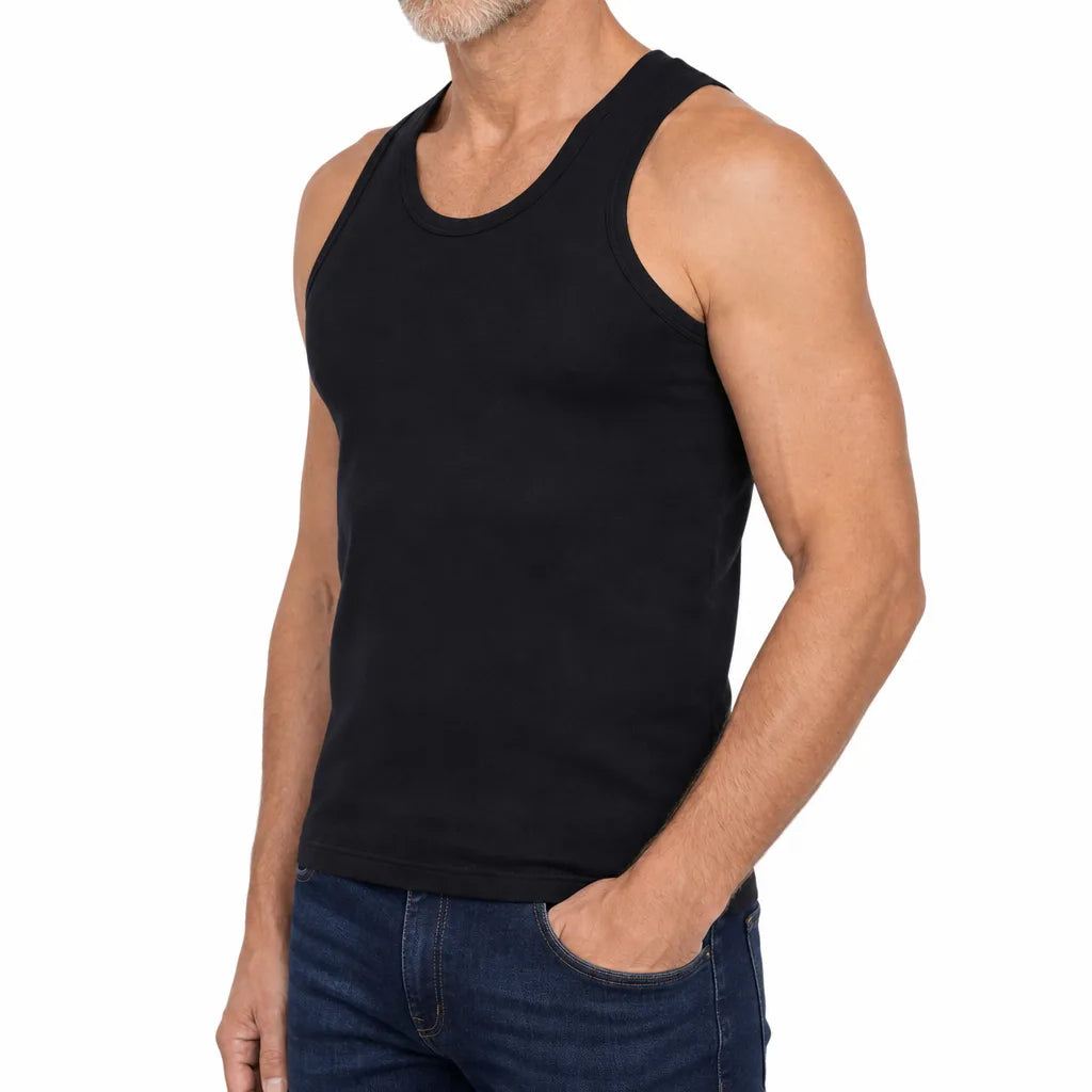 Men's Black Heath Cotton Tank Top