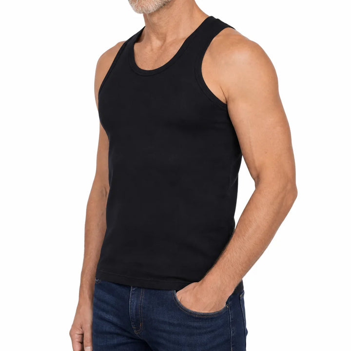 Men's Black Heath Cotton Tank Top