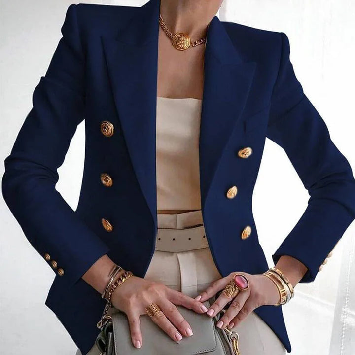 Christina | Women's Single Breasted Luxury Blazer  - Size:XS;Color:Navy Blue