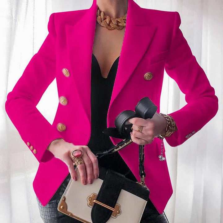 Christina | Women's Single Breasted Luxury Blazer  - Size:XS;Color:Pink