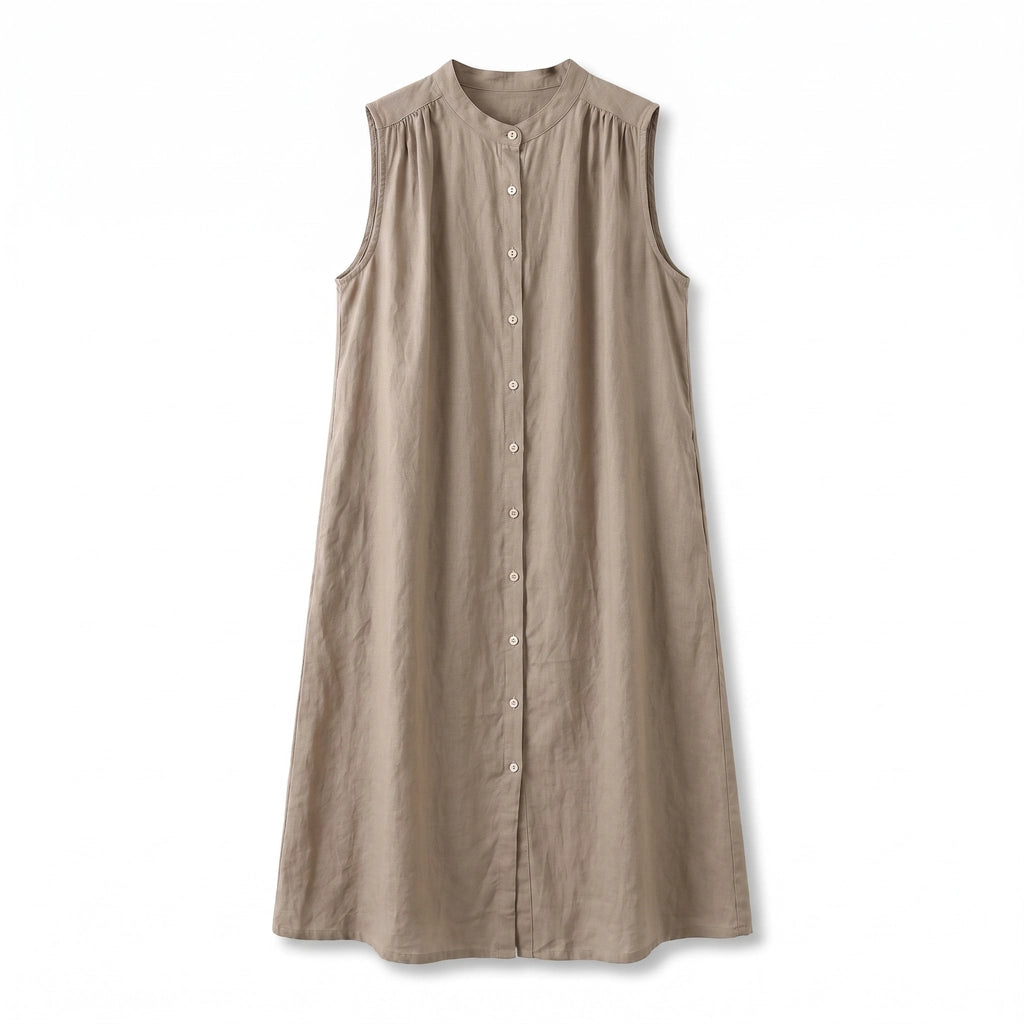 Christine Midi Dress - Color:Taupe;Size:S
