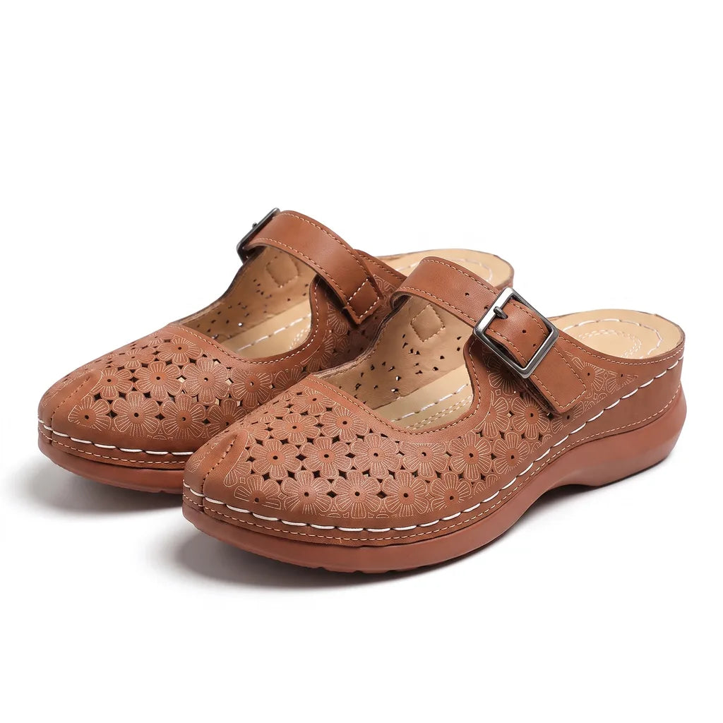 Women's Brown Franklin Closed Toe Wedge Sandals