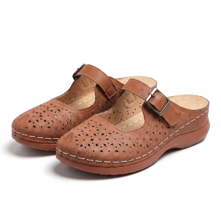 Women's Brown Franklin Closed Toe Wedge Sandals