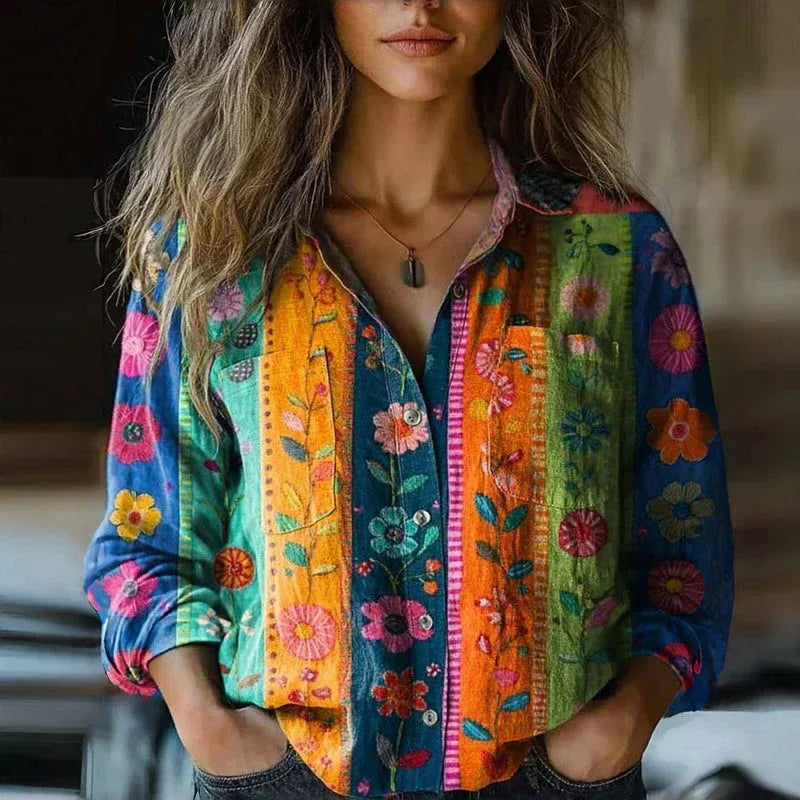 Clara | Women's Floral Cardigan Blouse - Size:XS;Color:Variant 1