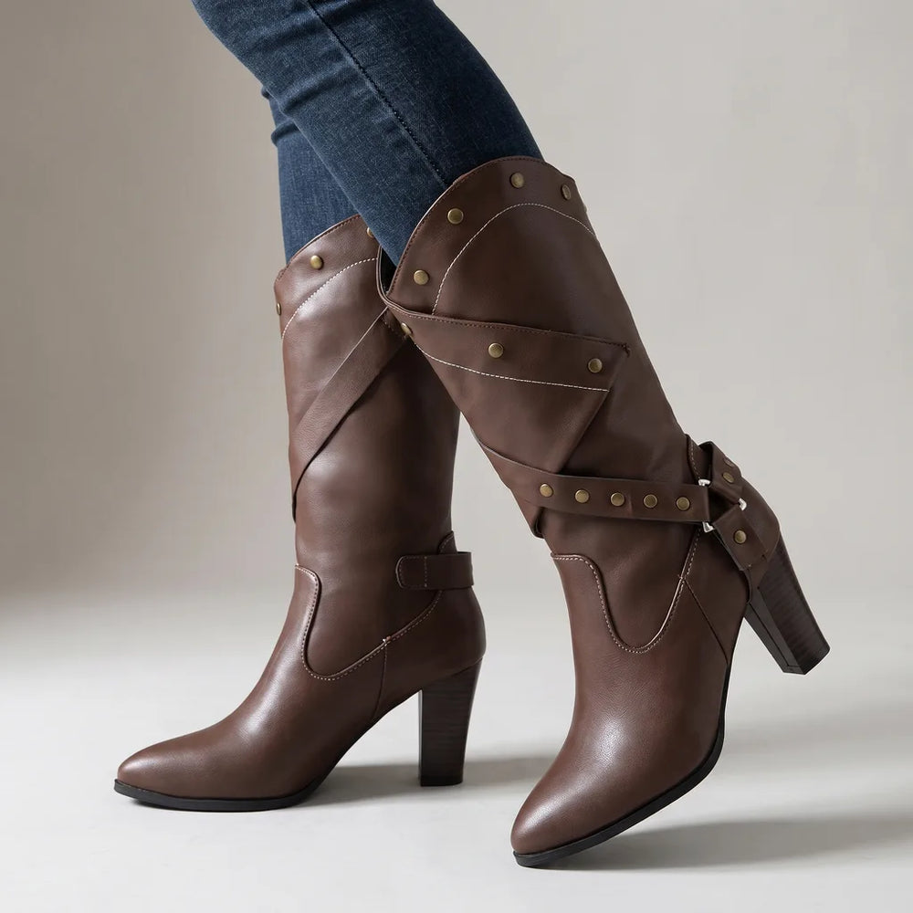 Clara | Women's Orthopedic Western Boots - Color:Brown;Size:35