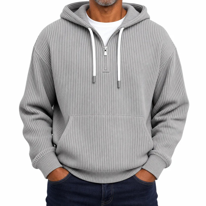 Clayborne Ribbed Hoodie - Color:Gray;Size:XS