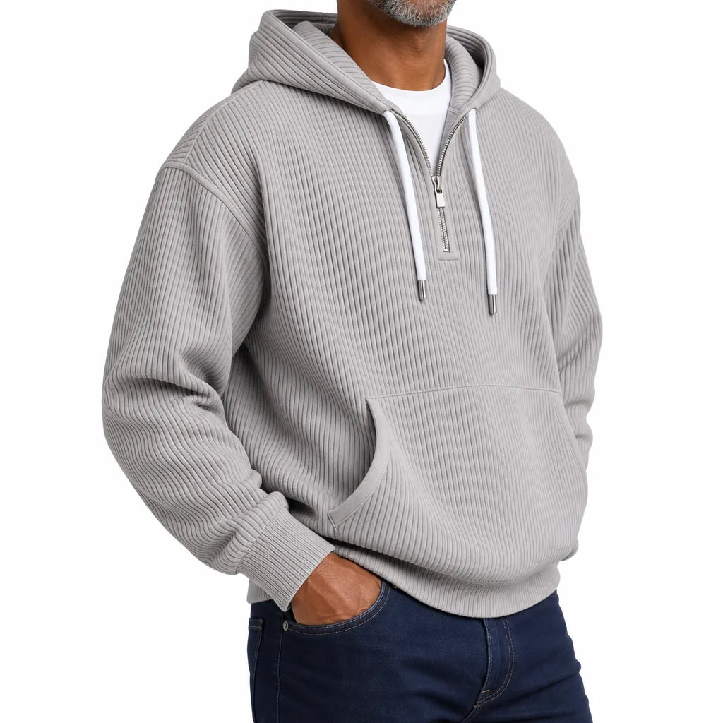 Men's Gray Clayborne Corduroy Zip Hoodie