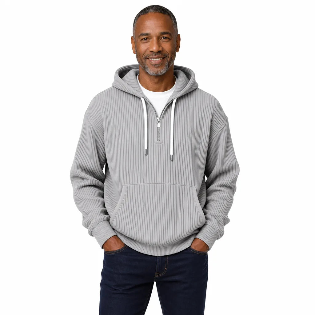 Men's Gray Clayborne Corduroy Zip Hoodie