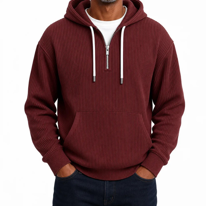 Clayborne Ribbed Hoodie - Color:Red;Size:XS