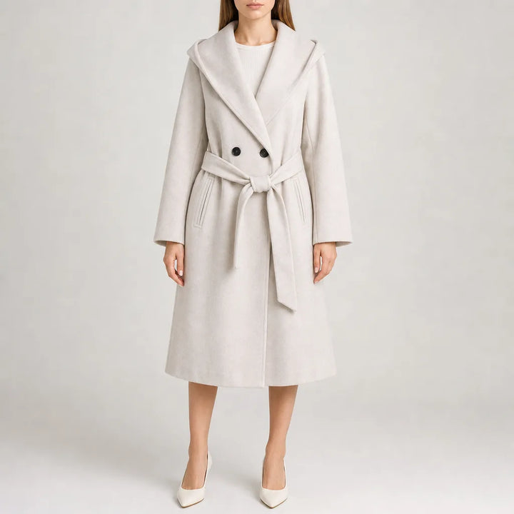 Clementine Long Trench Coat - Color:Beige;Size:XXS