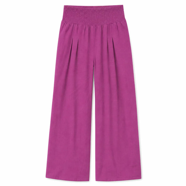 Colette Cotton Wide-Leg Pants - Color:Purple;Size:XS