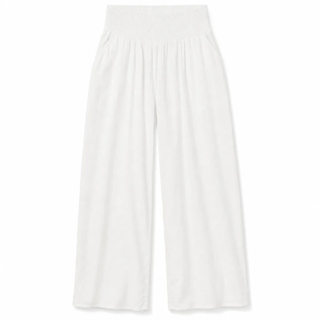Colette Cotton Wide-Leg Pants - Color:White;Size:XS