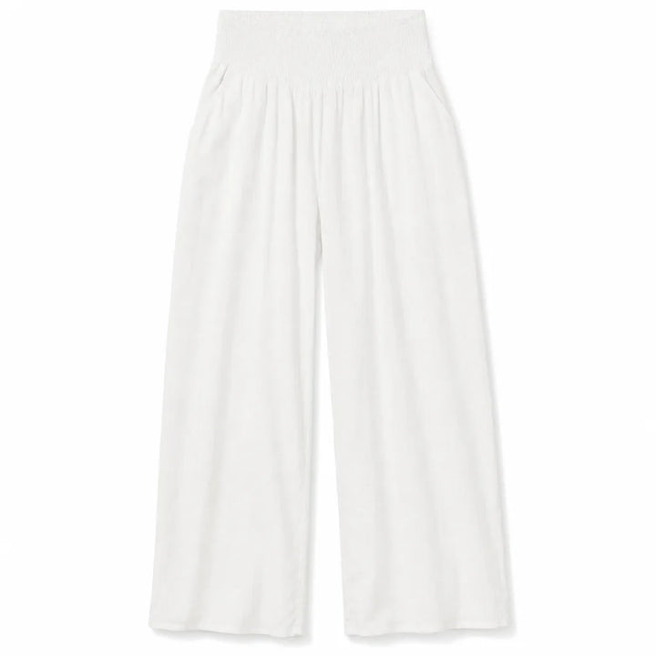 Colette Cotton Wide-Leg Pants - Color:White;Size:XS