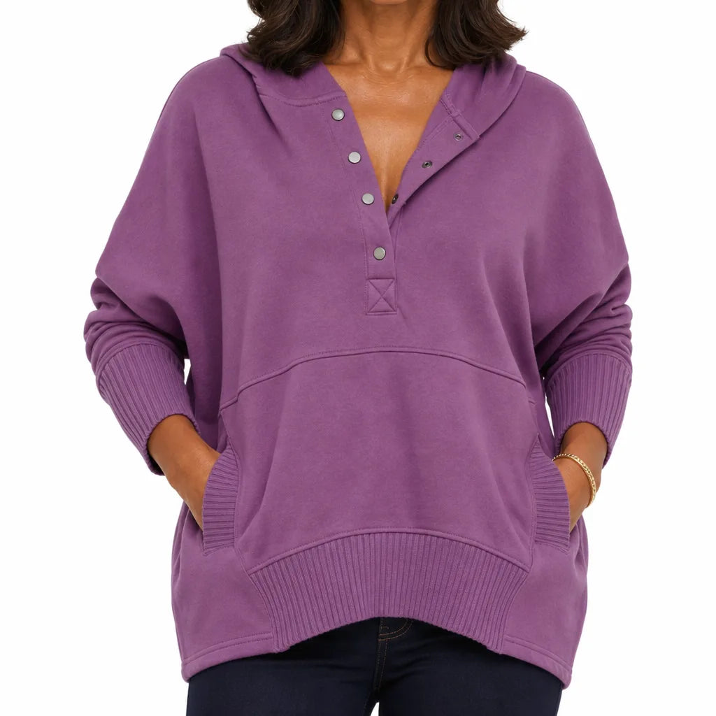 Colette Oversized Pullover - Color:Purple;Size:XS