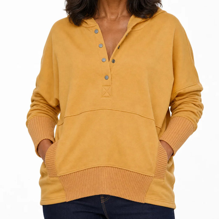 Colette Oversized Pullover - Color:Yellow;Size:XS