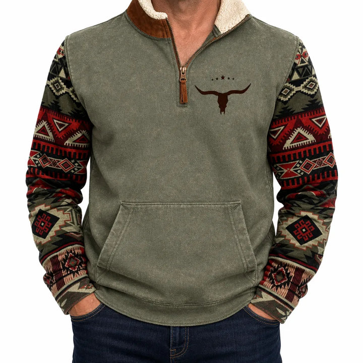 Colton | Men's Fall Western Barn Jacket - Color:Green Multicolored;Size:XS