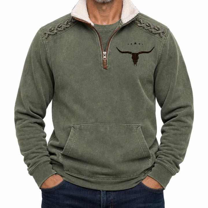 Colton | Men's Fall Western Barn Jacket - Color:Green Plain;Size:XS