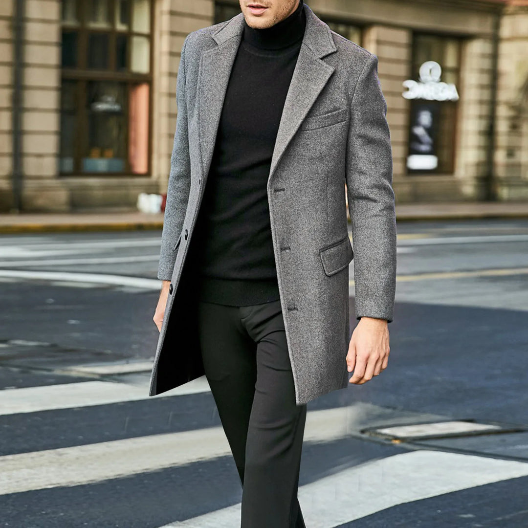 Men's Conrad | Men's Tailored Trench Overcoat - dubbel check gewicht