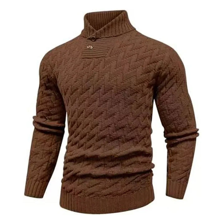 Conrad | Men's Textured Trutle Neck Sweater - Size:XS;Color:Dark Brown