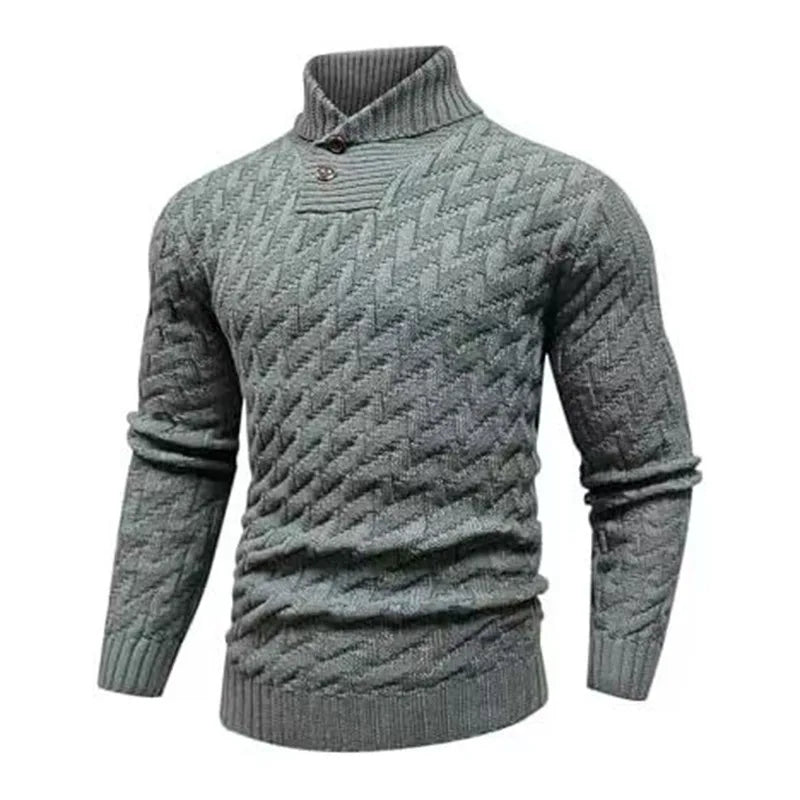 Conrad | Men's Textured Trutle Neck Sweater - Size:XS;Color:Gray