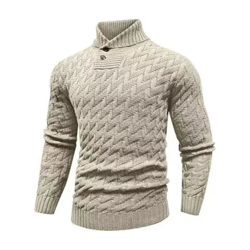 Conrad | Men's Textured Trutle Neck Sweater - Size:XS;Color:Khaki