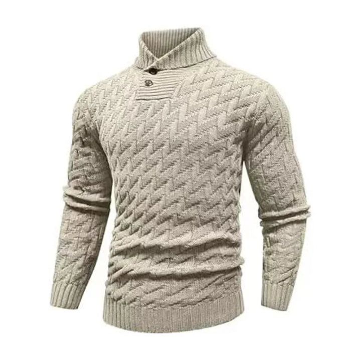 Conrad | Men's Textured Trutle Neck Sweater - Size:XS;Color:Khaki