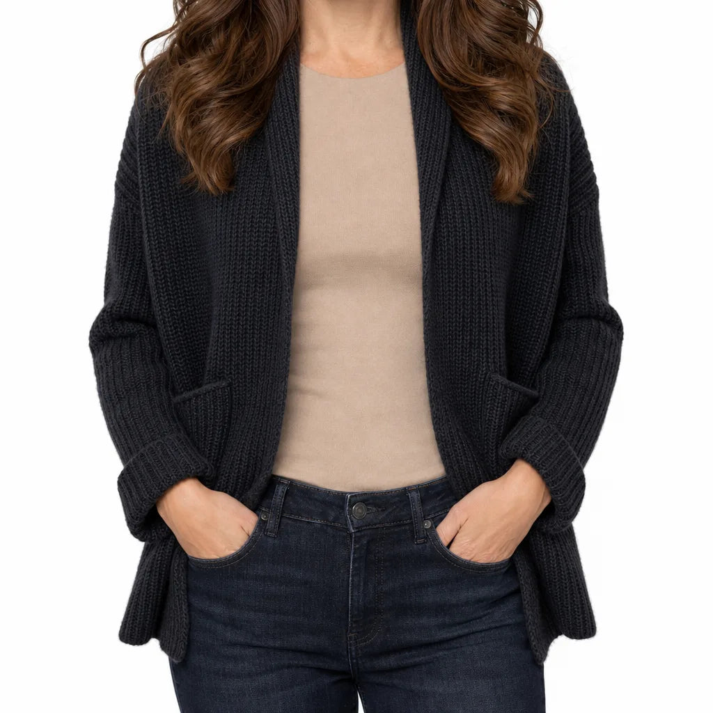 Constance | Women's Fall Cardigan for Warmth - Color:Black;Size:XS