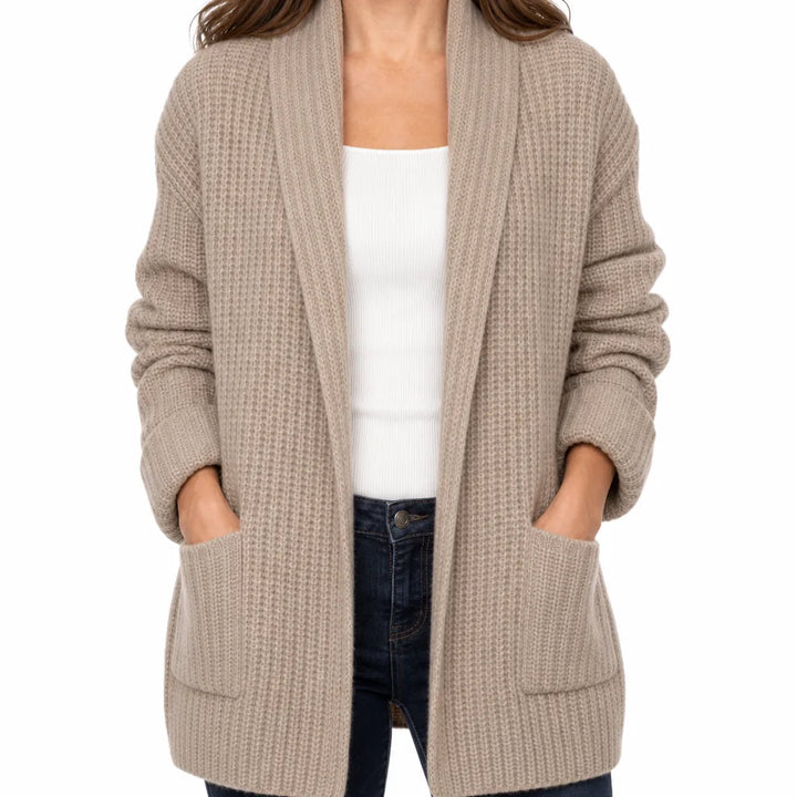 Constance | Women's Fall Cardigan for Warmth - Color:Brown;Size:XS