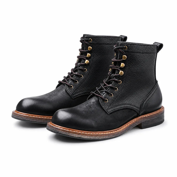 Cooke Cowhide Boots - Color:Black;Size:38