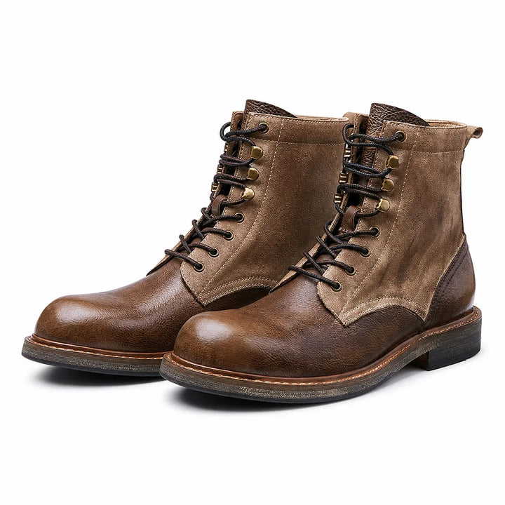 Cooke Cowhide Boots - Color:Brown;Size:38