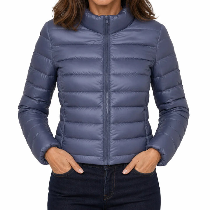 Cora | Quilted Jacket - Color:Blue;Size:S