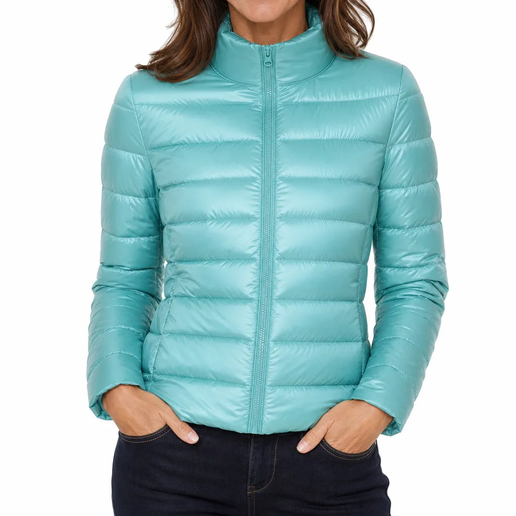 Cora | Quilted Jacket - Color:Green;Size:S