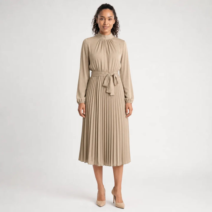 Women's Humphrey High Neck Pleated Dress