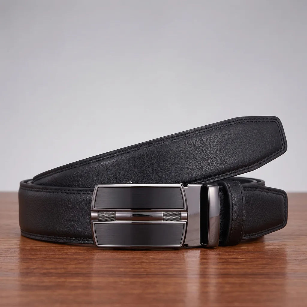 Corbin | Men's Leather Buckle Belts - Color:Black;Length (inches):44 inches