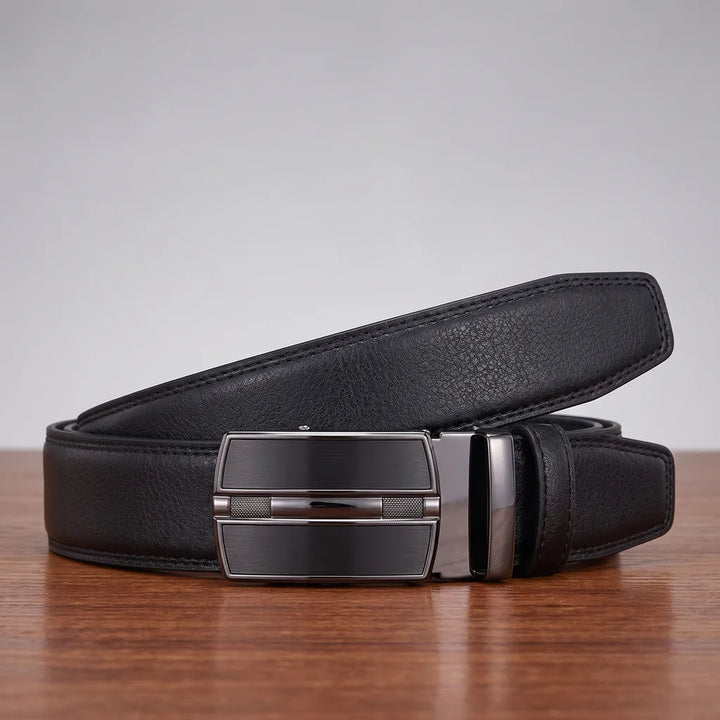 Corbin | Men's Leather Buckle Belts - Color:Black;Length (inches):44 inches