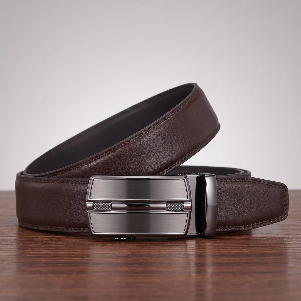 Corbin | Men's Leather Buckle Belts - Color:Brown;Length (inches):44 inches