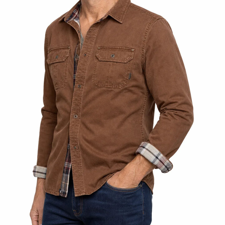 Men's Brown Moody Cotton Moto Jacket