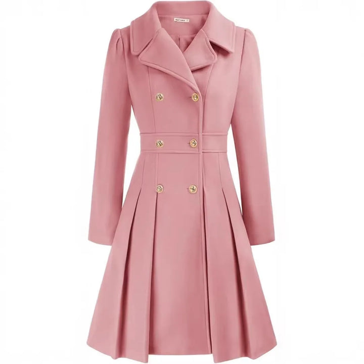 Cory | Women's Classy Long Sleeve Coat  - Pink